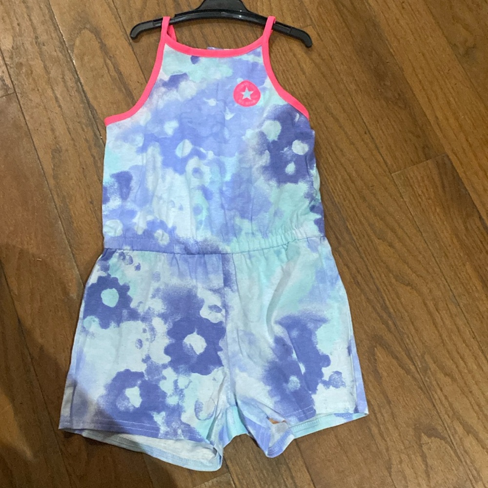 Converse NWT Girl's blue pink trim  Short-Sleeve Romper